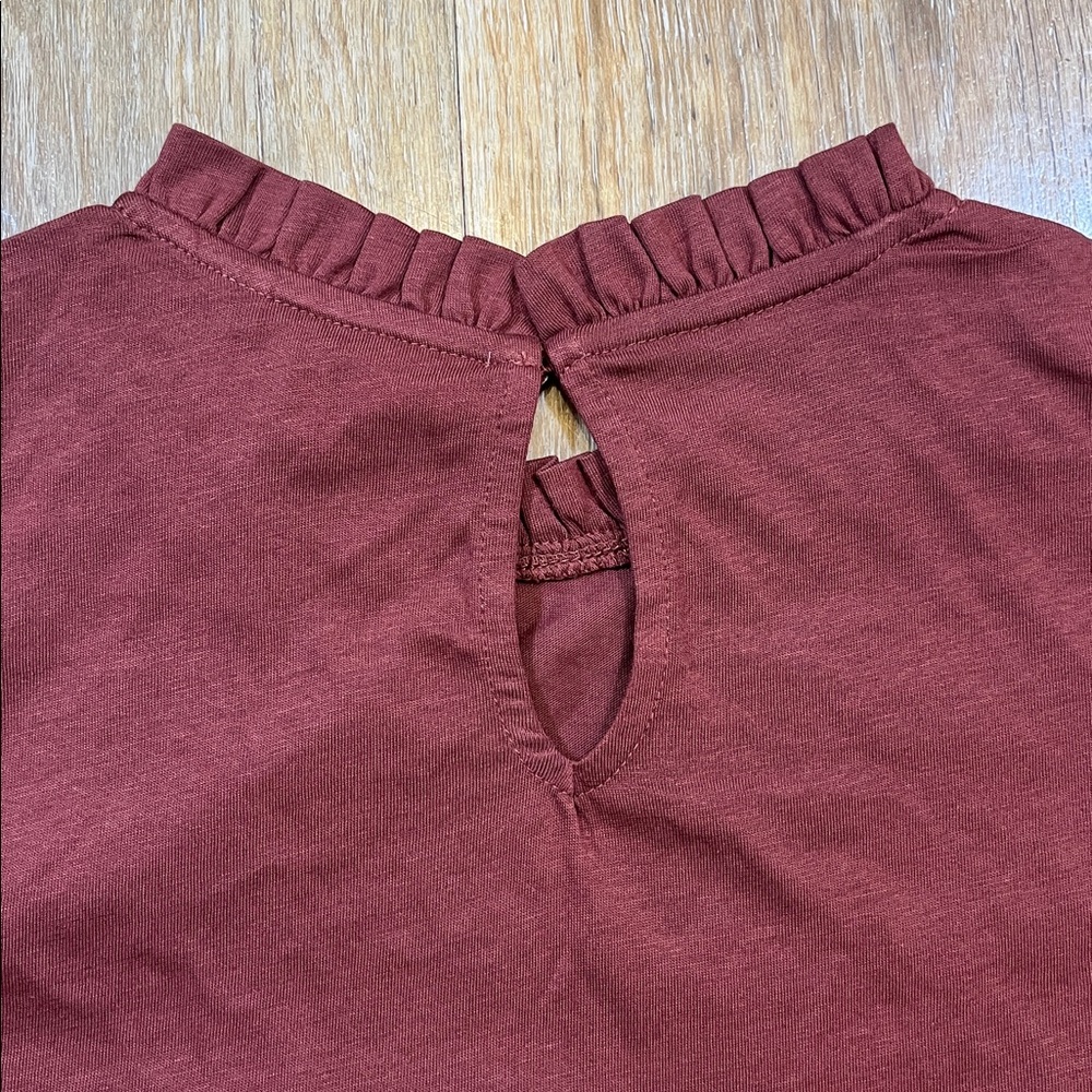 NEW Boden Supersoft Frill Detail T-Shirt Roasted Brown Cotton Short Sleeve Top - Picture 7 of 11